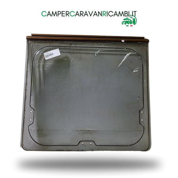 FINESTRA CARAVAN ADRIA ANNI '90 PROFILO COLOR OTTONE E LASTRA GRIGIA (ADI 1050651) - campercaravanricambi.it